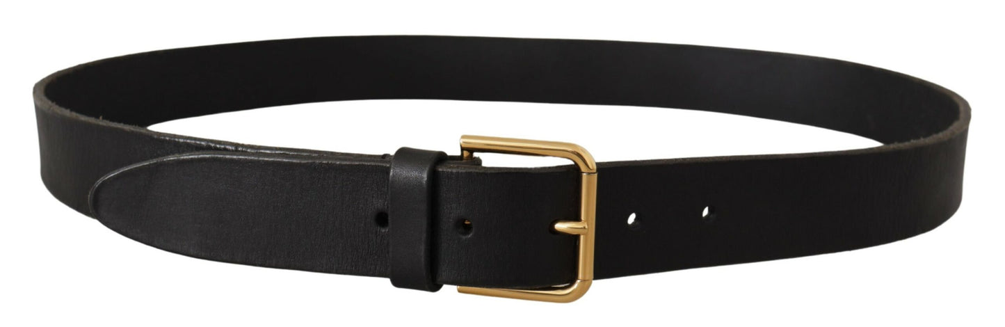 Brown Gold Metal Logo Buckle Calf Leather Belt-Dolce & Gabbana-LabelTerrace.com