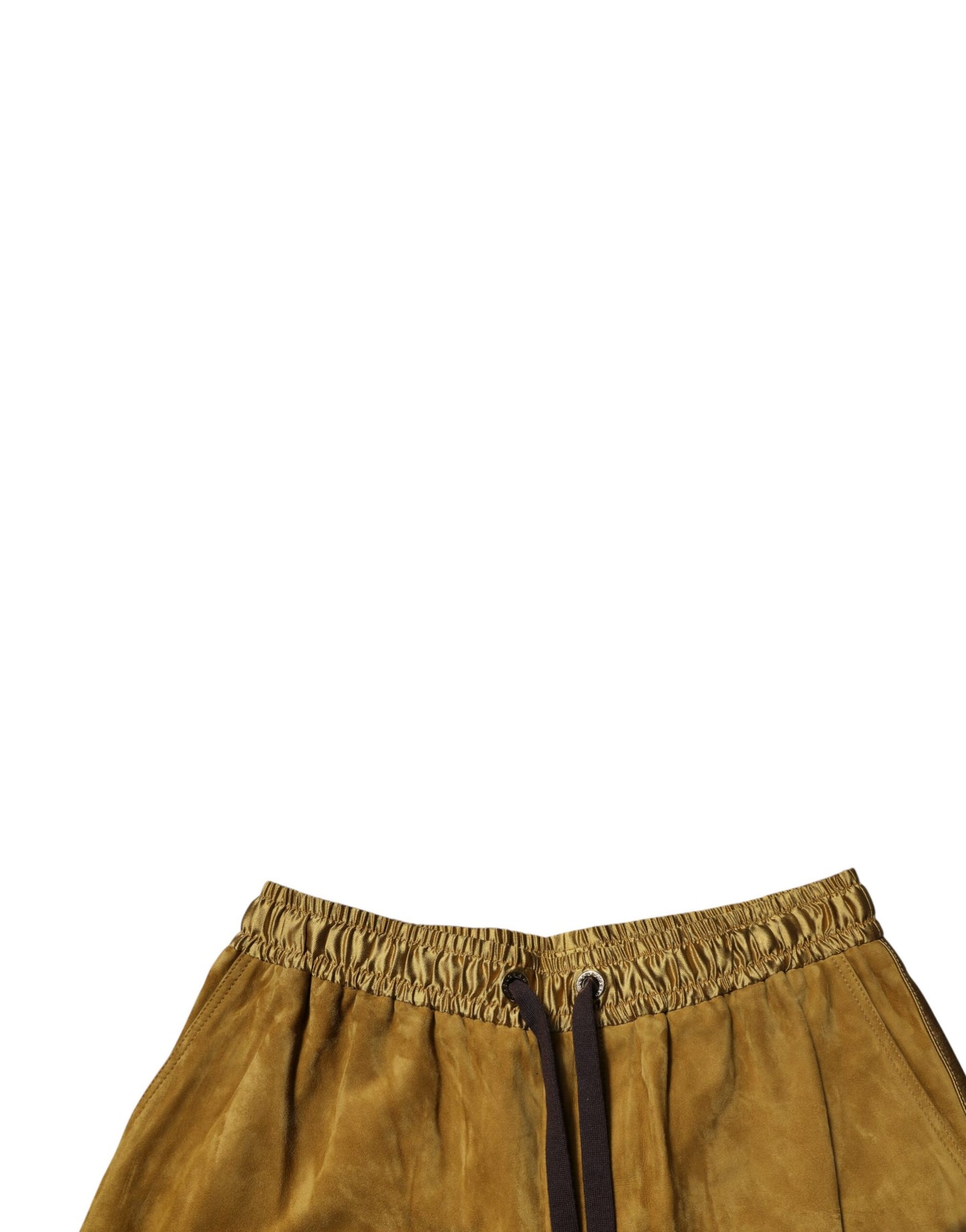 Brown Lambskin Suede Men Bermuda Shorts-Dolce & Gabbana-LabelTerrace.com