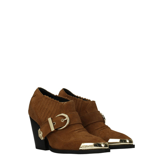 Brown Leather Ankle Boots-Versace Jeans-LabelTerrace.com