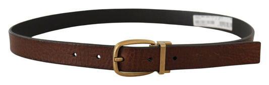 Brown Leather Classic Vintage Metal Buckle Belt-Dolce & Gabbana-LabelTerrace.com