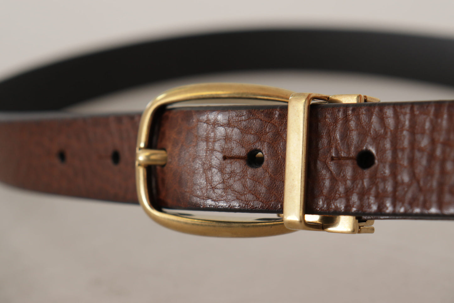 Brown Leather Classic Vintage Metal Buckle Belt-Dolce & Gabbana-LabelTerrace.com