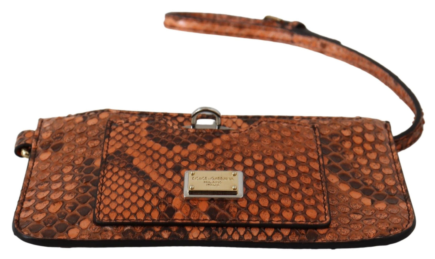 Brown Leather Coin Purse Wristlet Mirror AGNESE Wallet-Dolce & Gabbana-LabelTerrace.com