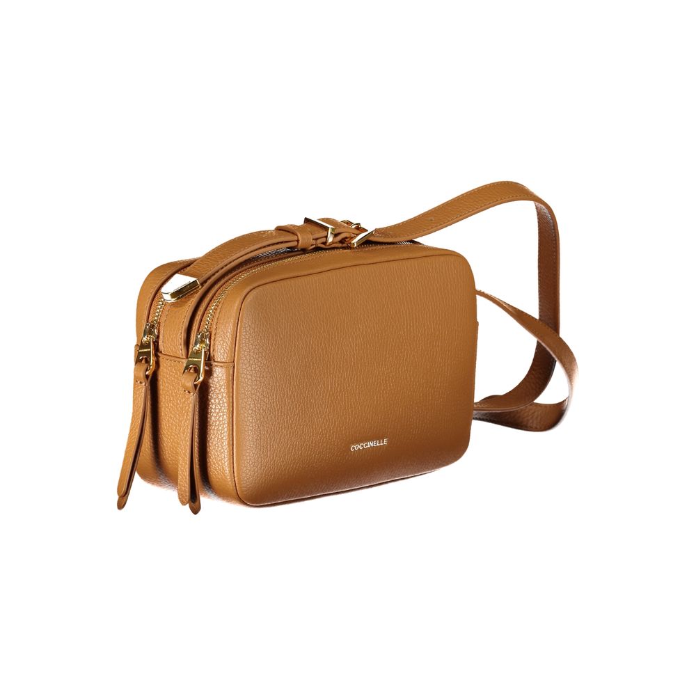 Brown Leather Handbag-Coccinelle-LabelTerrace.com