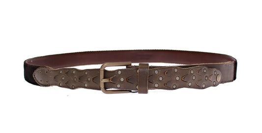 Brown Leather Logo Cintura Gürtel Belt-Dolce & Gabbana-LabelTerrace.com