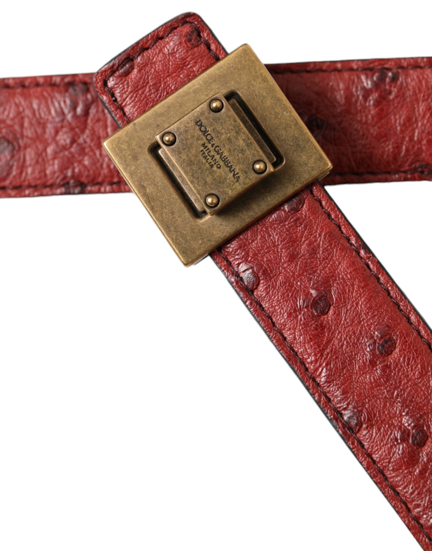 Brown Leather Square Metal Buckle Belt-Dolce & Gabbana-LabelTerrace.com