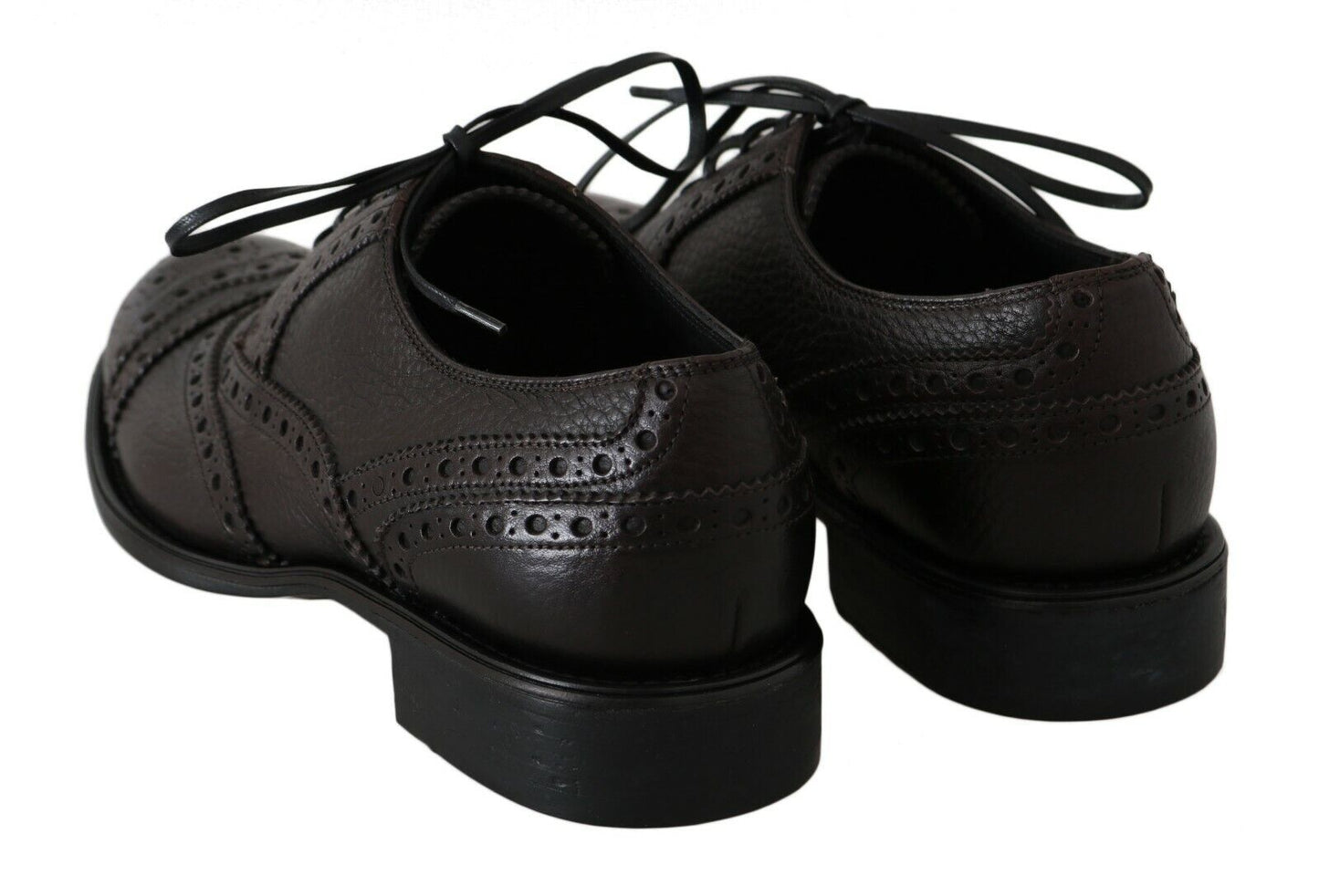 Brown Leather Wingtip Derby Formal Shoes-Dolce & Gabbana-LabelTerrace.com