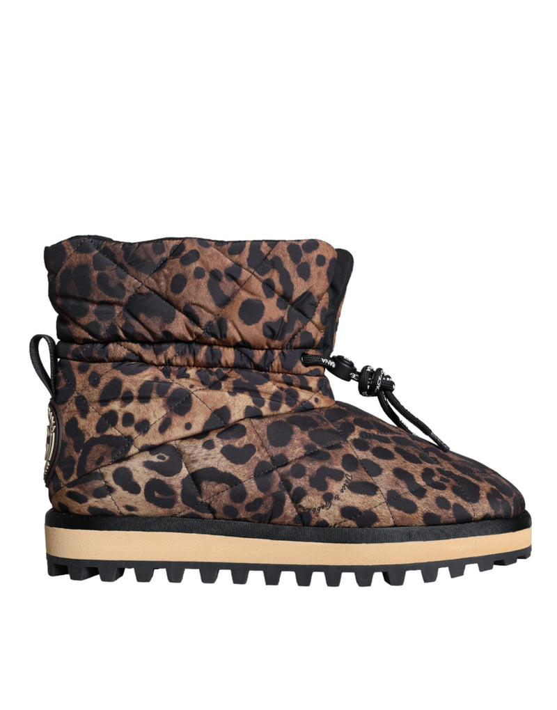 Brown Leopard Ankle Boots Padded Shoes-Dolce & Gabbana-LabelTerrace.com