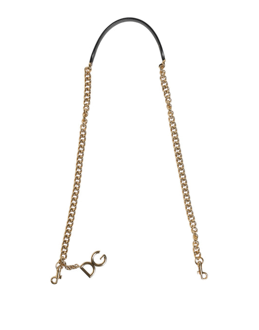 Brown Leopard Gold Brass Chain Accessory Shoulder Strap-Dolce & Gabbana-LabelTerrace.com