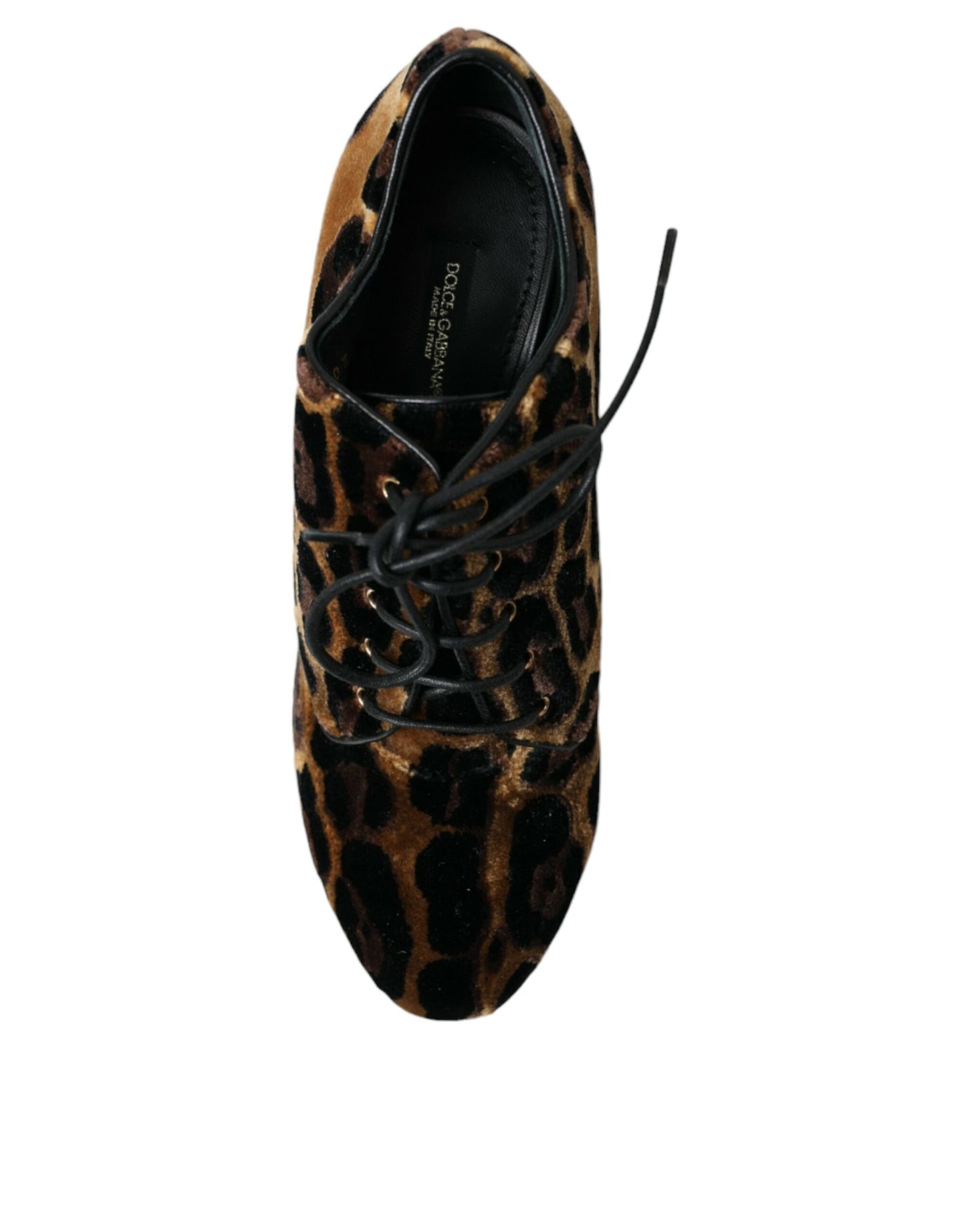 Brown Leopard Hair Lace Up Booties Shoes-Dolce & Gabbana-LabelTerrace.com