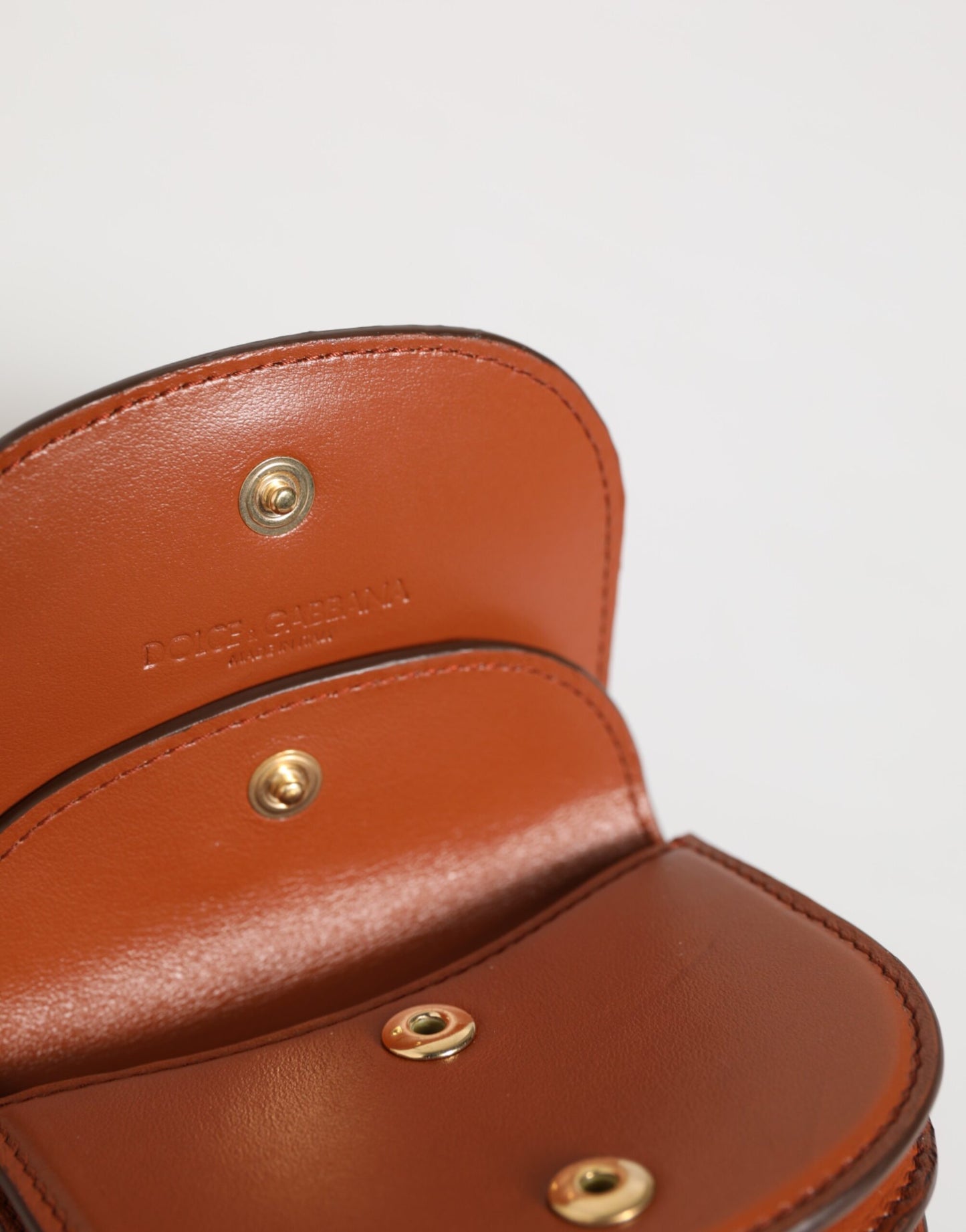 Brown Leopard Print Calf Leather Small Coin Purse Wallet-Dolce & Gabbana-LabelTerrace.com