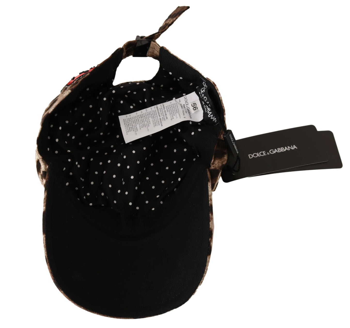 Brown Leopard Sequin Sicily Applique Baseball Hat-Dolce & Gabbana-LabelTerrace.com
