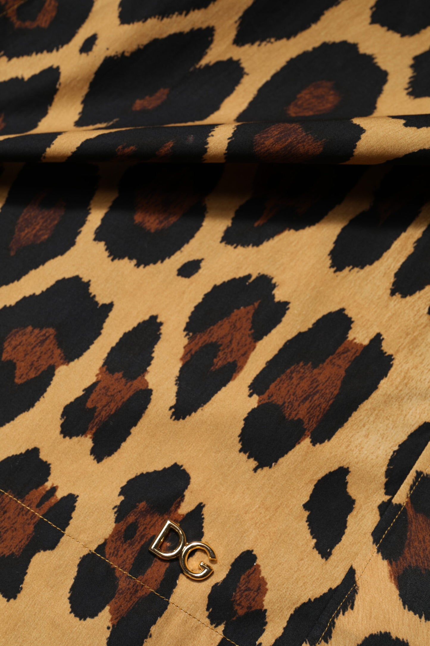 Brown Leopard Short Sleeve Collared Polo Top-Dolce & Gabbana-LabelTerrace.com