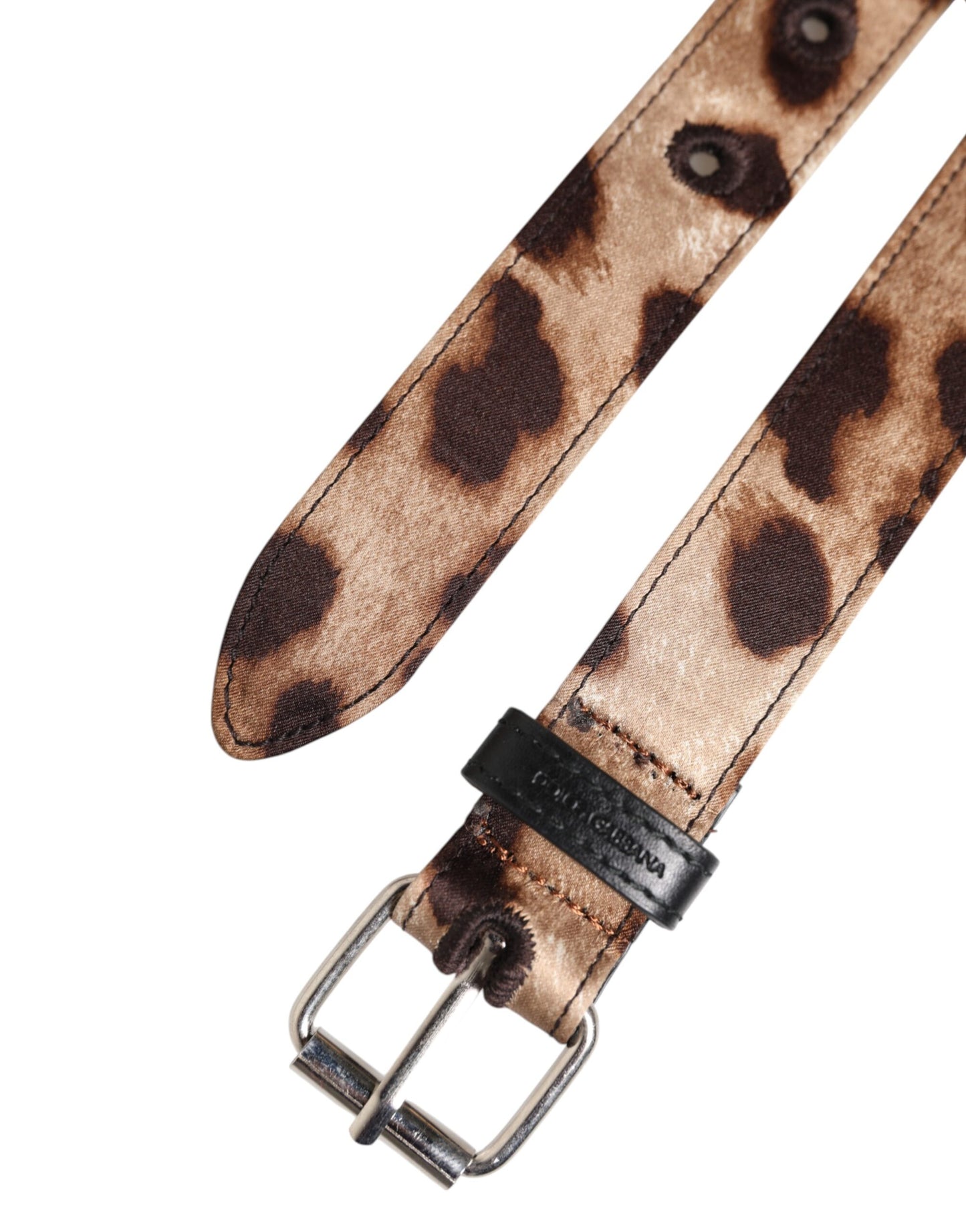 Brown Leopard Silver Metal Buckle Belt-Dolce & Gabbana-LabelTerrace.com