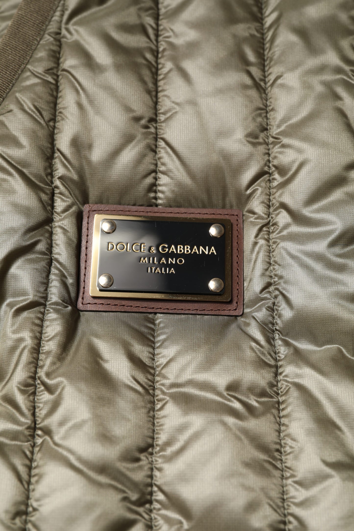 Brown Logo Plaque Quilted Vest Jacket-Dolce & Gabbana-LabelTerrace.com