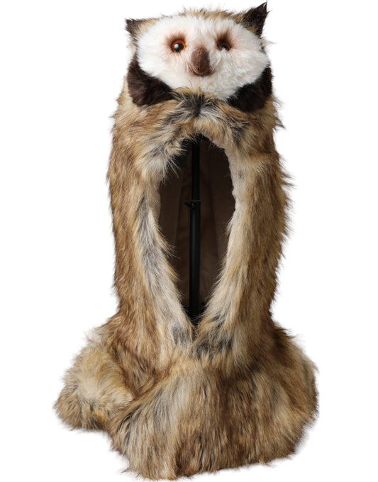 Brown Owl Faux Fur Whole Head Cap Hat-Dolce & Gabbana-LabelTerrace.com