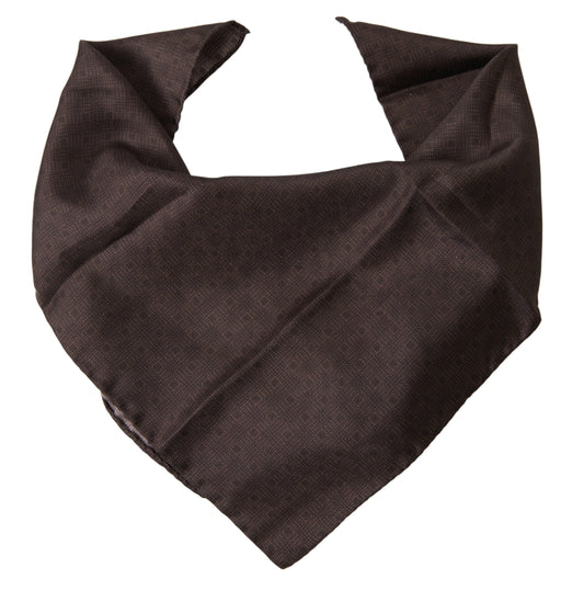 Brown Patterned Silk Square Handkerchief Scarf-Dolce & Gabbana-LabelTerrace.com