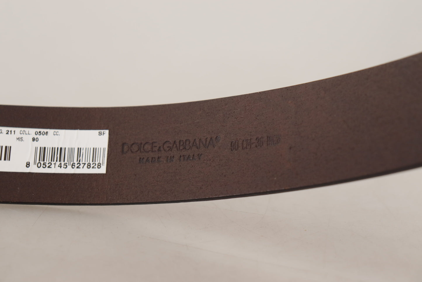 Brown Plain Calf Leather Gold Tone Buckle Belt-Dolce & Gabbana-LabelTerrace.com