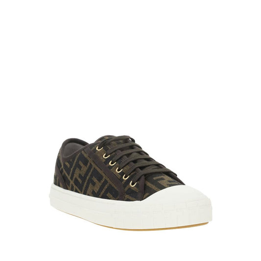 Brown Polyamide Low Top Sneakers