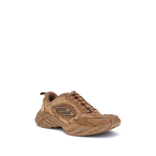 Brown Polyester Athletic Sneakers