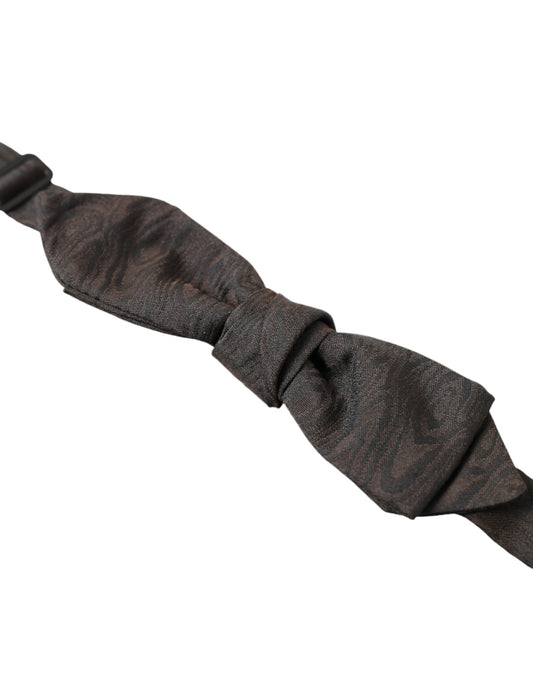 Brown Polyester Silk Adjustable Neck Men Papillon Bow Tie-Dolce & Gabbana-LabelTerrace.com