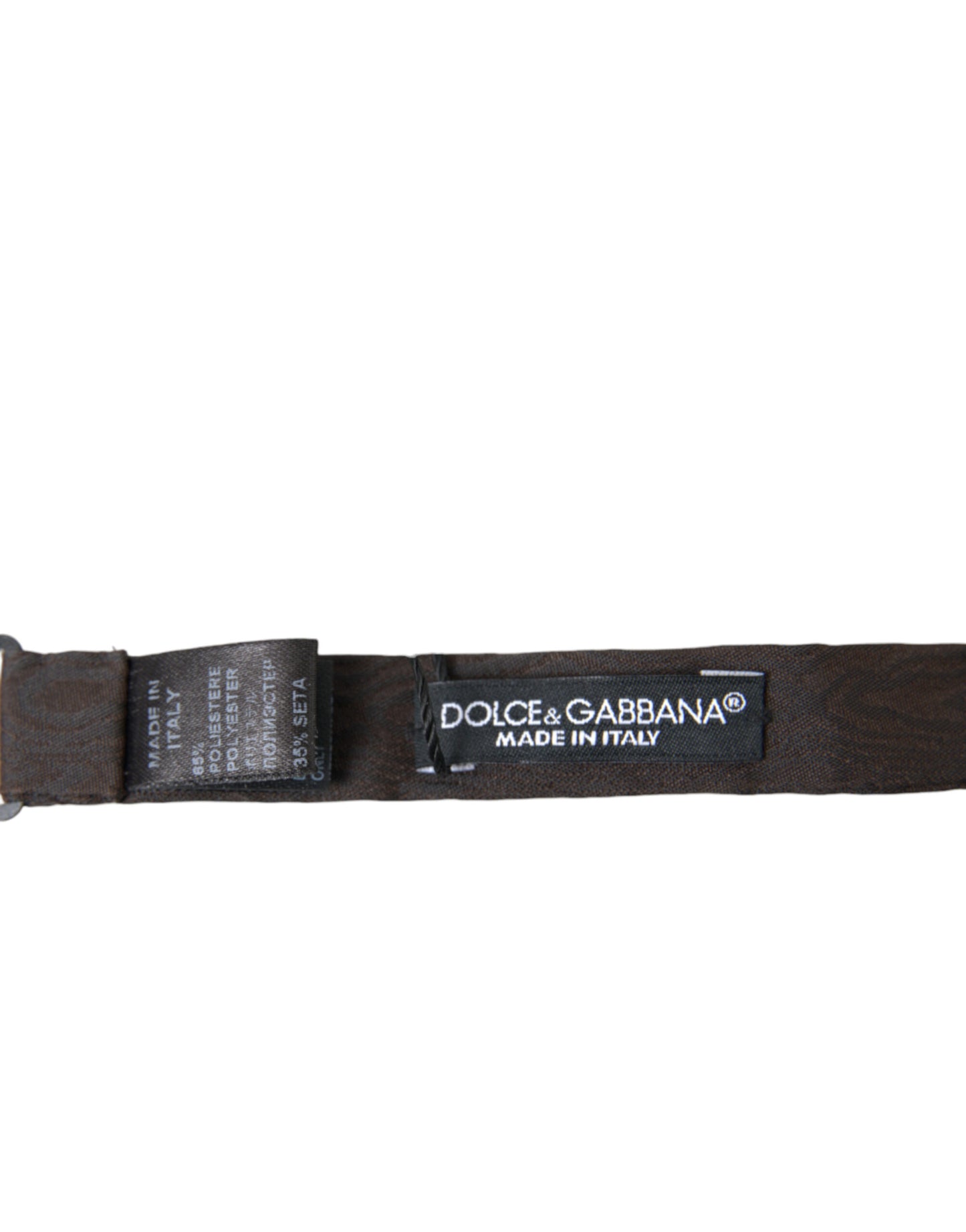 Brown Polyester Silk Adjustable Neck Men Papillon Bow Tie-Dolce & Gabbana-LabelTerrace.com
