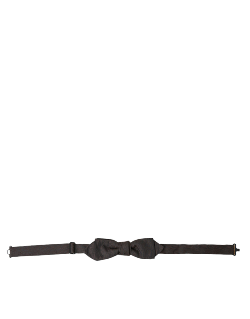 Brown Polyester Silk Adjustable Neck Men Papillon Bow Tie-Dolce & Gabbana-LabelTerrace.com
