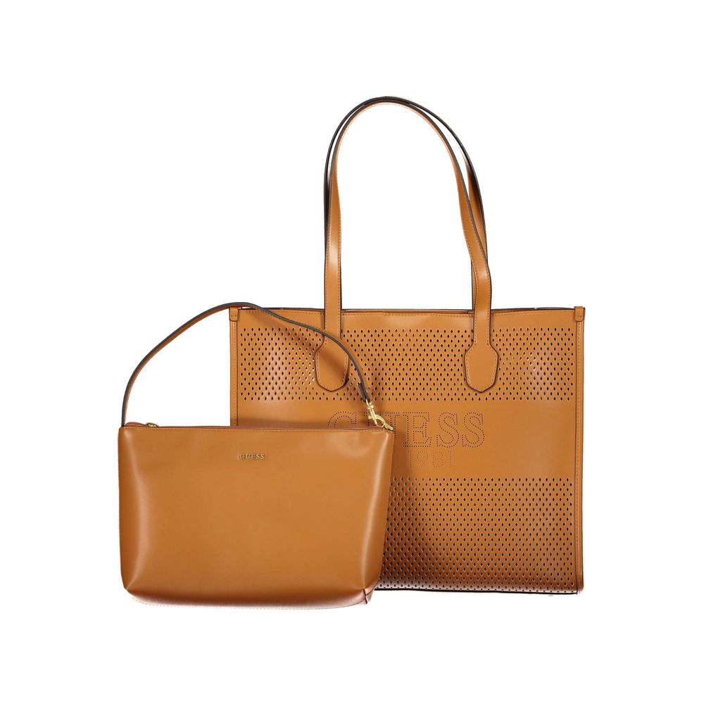 Brown Polyethylene Handbag-Guess Jeans-LabelTerrace.com
