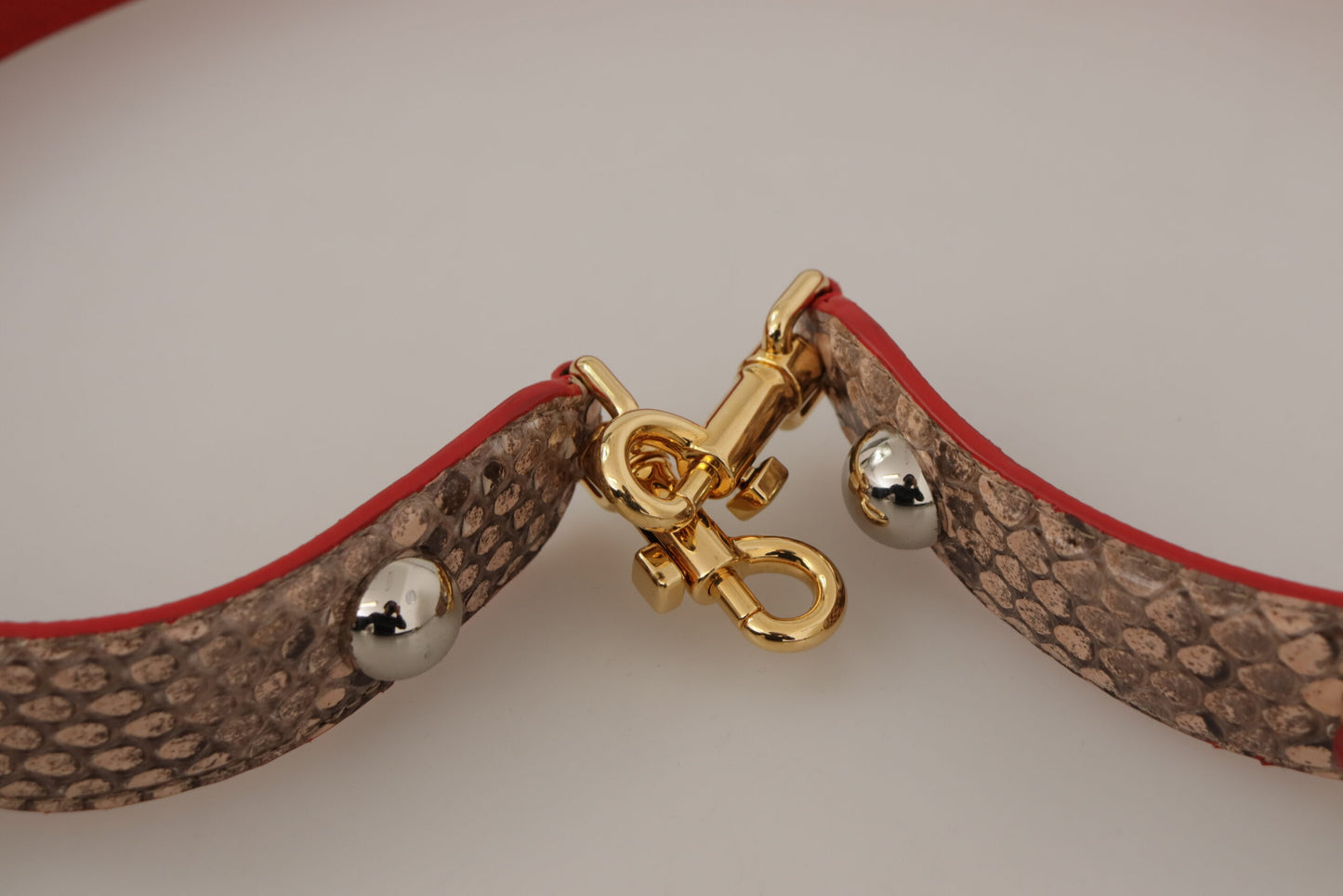 Brown Python Leather Crystals Shoulder Strap-Dolce & Gabbana-LabelTerrace.com