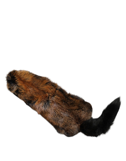 Brown Red Fox Fur Neck Warmer Winter Scarf-Dolce & Gabbana-LabelTerrace.com