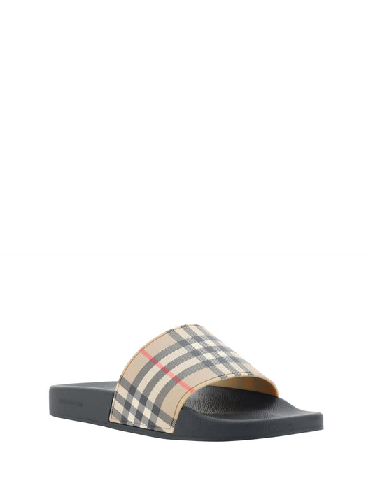 Brown Rubber Slides Sandals-Burberry-LabelTerrace.com