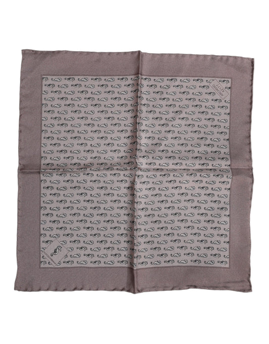 Brown Sea Horse Silk Square Foulard Scarf-Dolce & Gabbana-LabelTerrace.com
