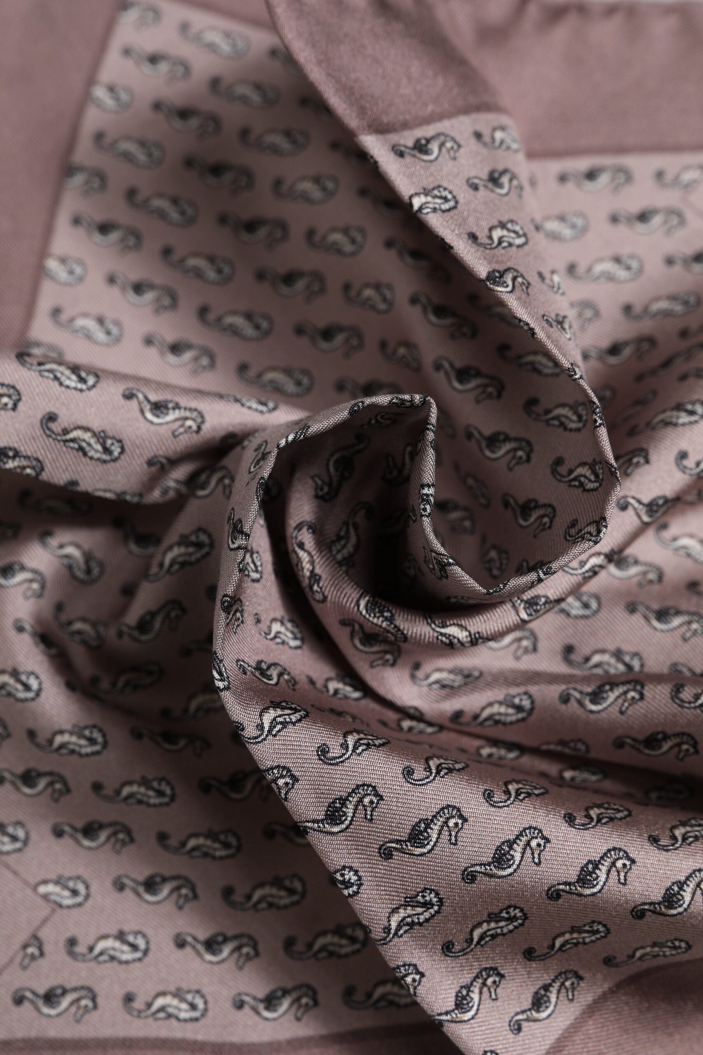 Brown Sea Horse Silk Square Foulard Scarf-Dolce & Gabbana-LabelTerrace.com