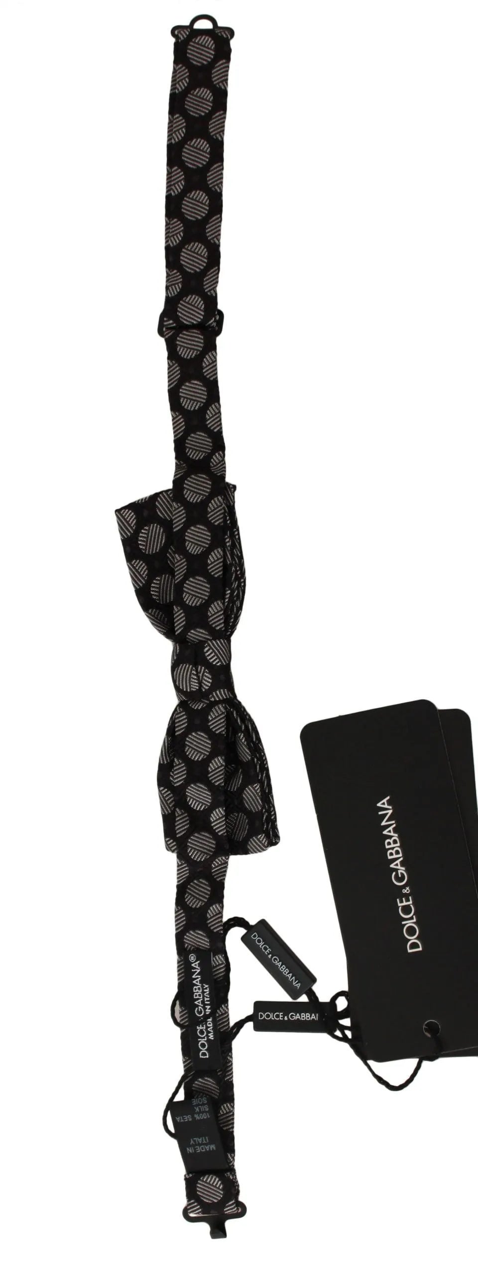 Brown Silk Polka Dot Jacquard Men Bow Tie Papillon-Dolce & Gabbana-LabelTerrace.com