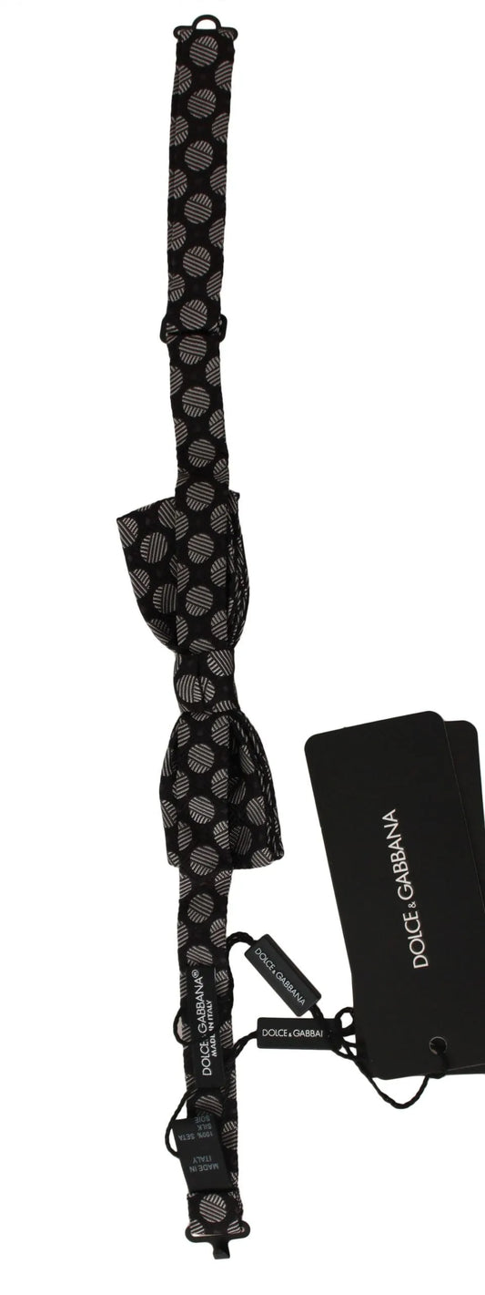 Brown Silk Polka Dot Jacquard Men Bow Tie Papillon-Dolce & Gabbana-LabelTerrace.com