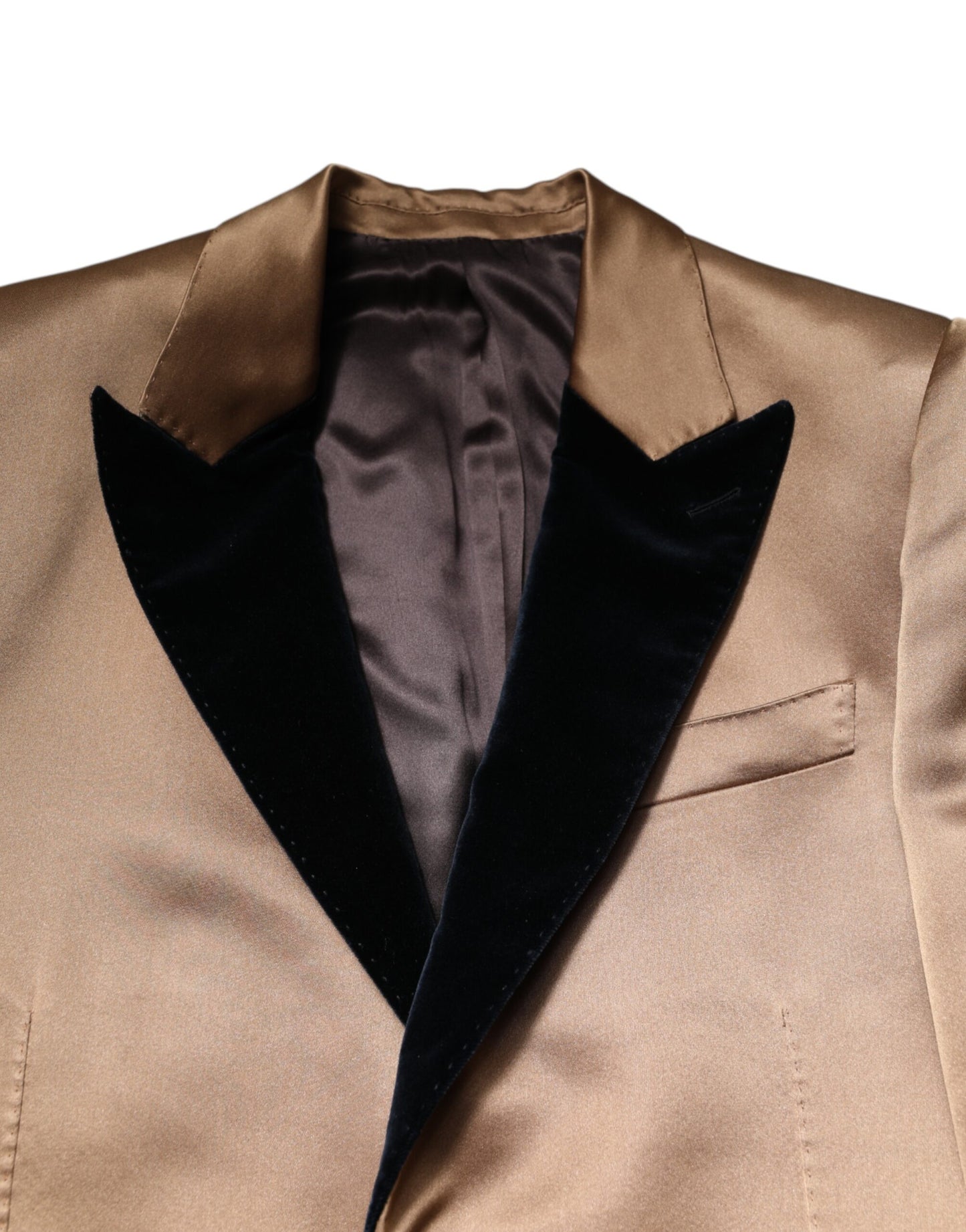 Brown Silk Single Breasted Trench Coat Jacket-Dolce & Gabbana-LabelTerrace.com