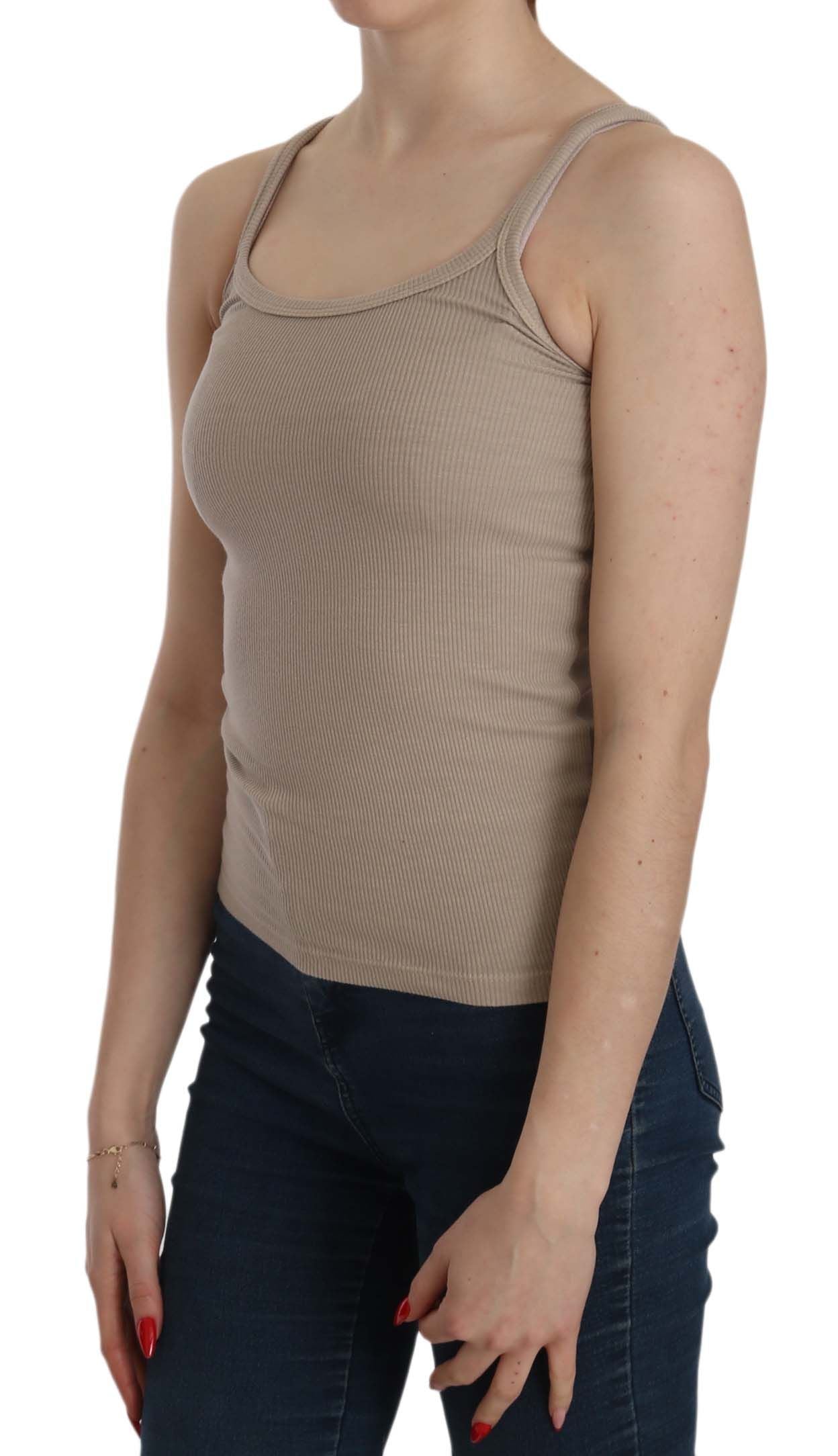 Brown Sleeveless Spaghetti Strap Top Blouse-PINK MEMORIES-LabelTerrace.com