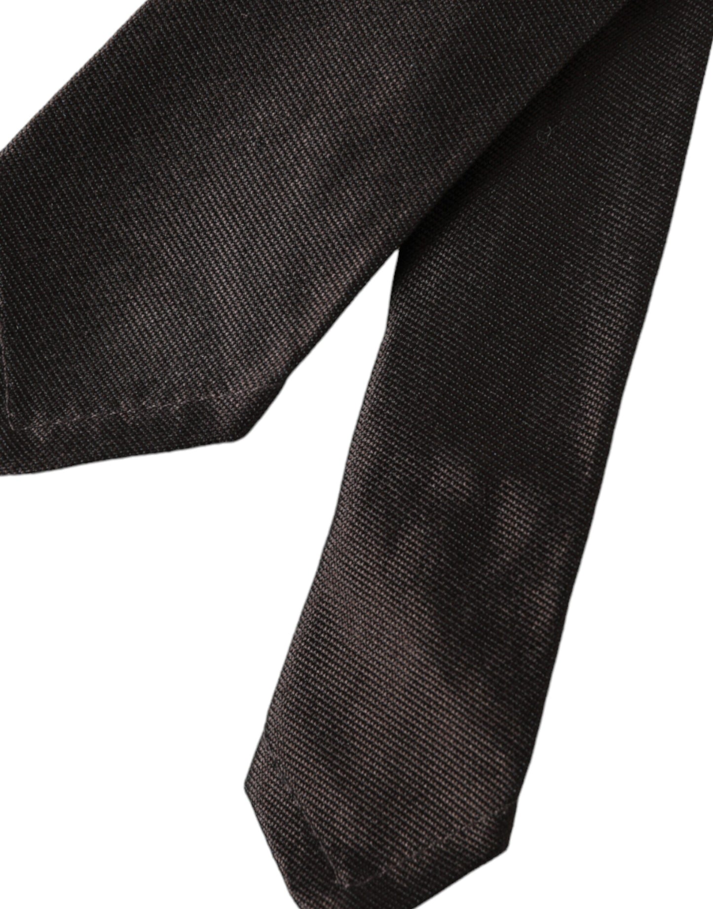 Brown Solid 100% Silk Adjustable Tie-Dolce & Gabbana-LabelTerrace.com