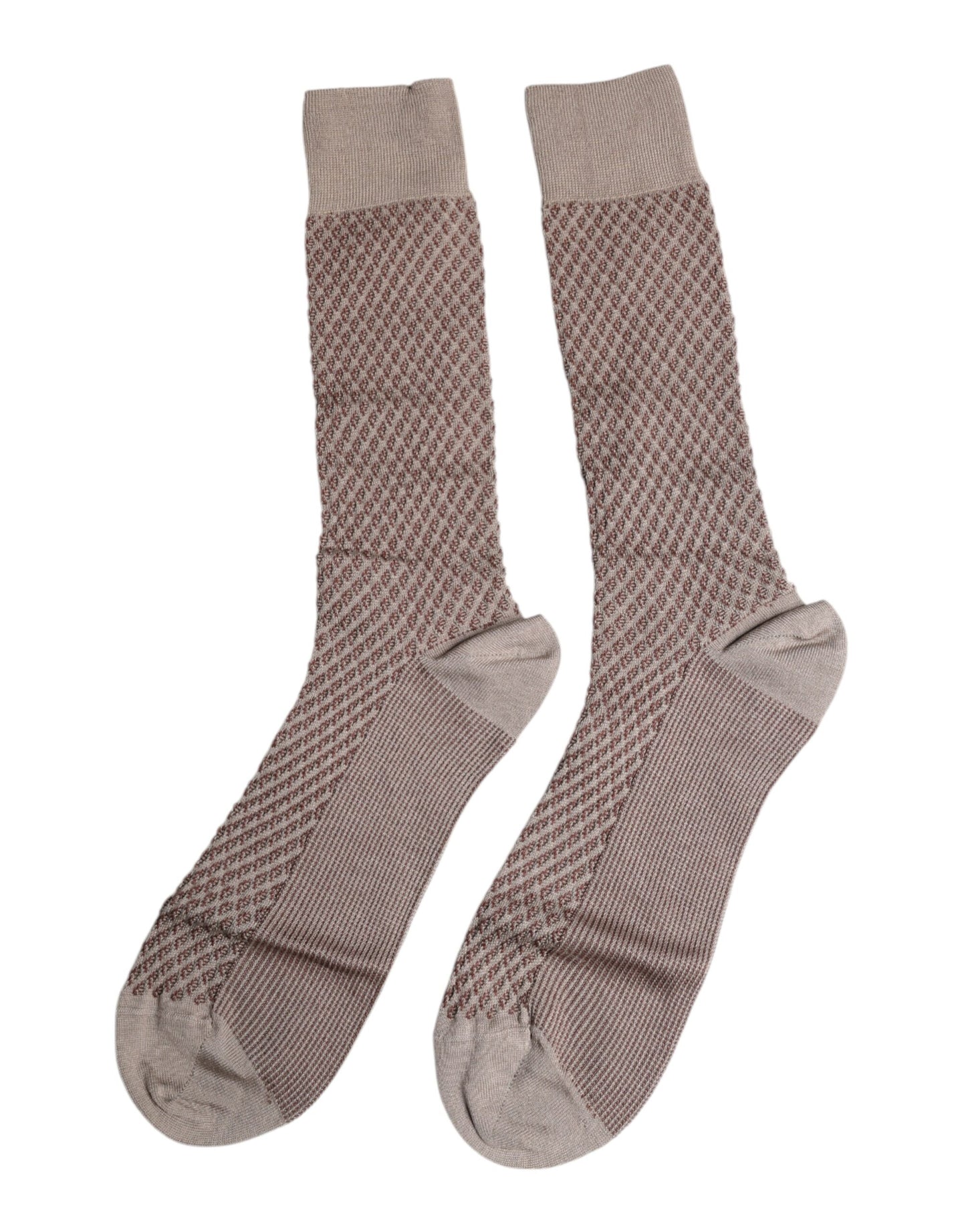Brown Solid DG Logo Mid Calf Men Socks-Dolce & Gabbana-LabelTerrace.com