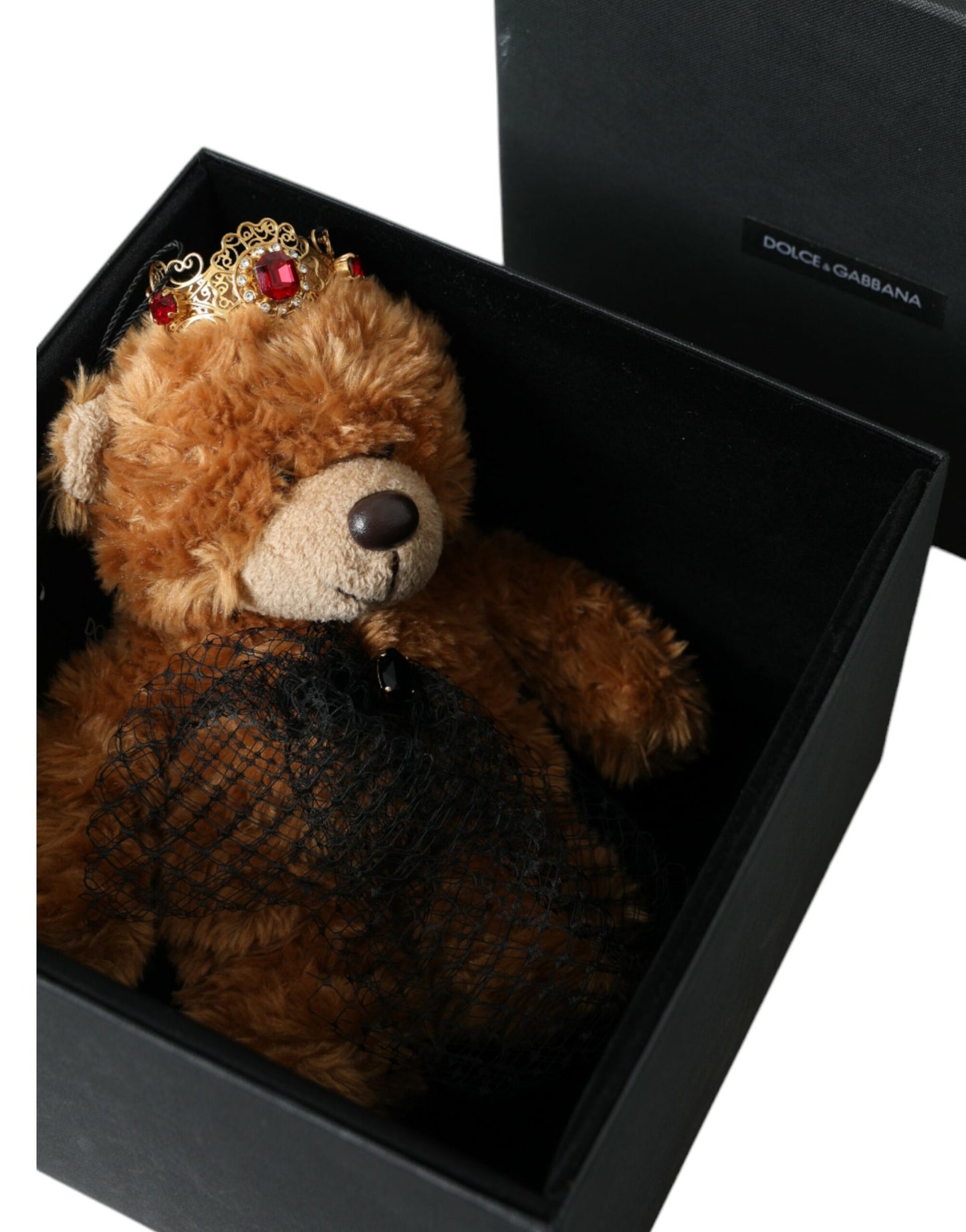 Brown Teddy Bear Gold Crystal Crown Hair Band Diadem-Dolce & Gabbana-LabelTerrace.com