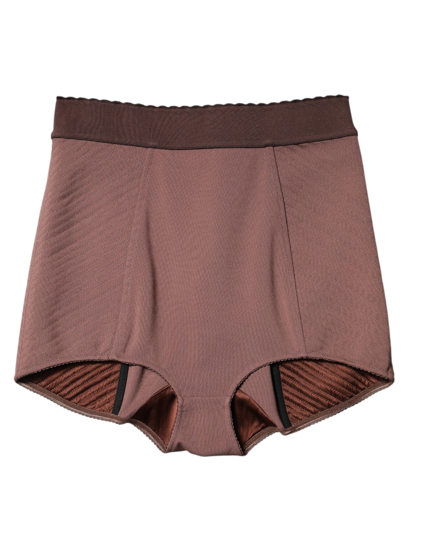Brown Viscose High Waisted Hot Pants Shorts-Dolce & Gabbana-LabelTerrace.com