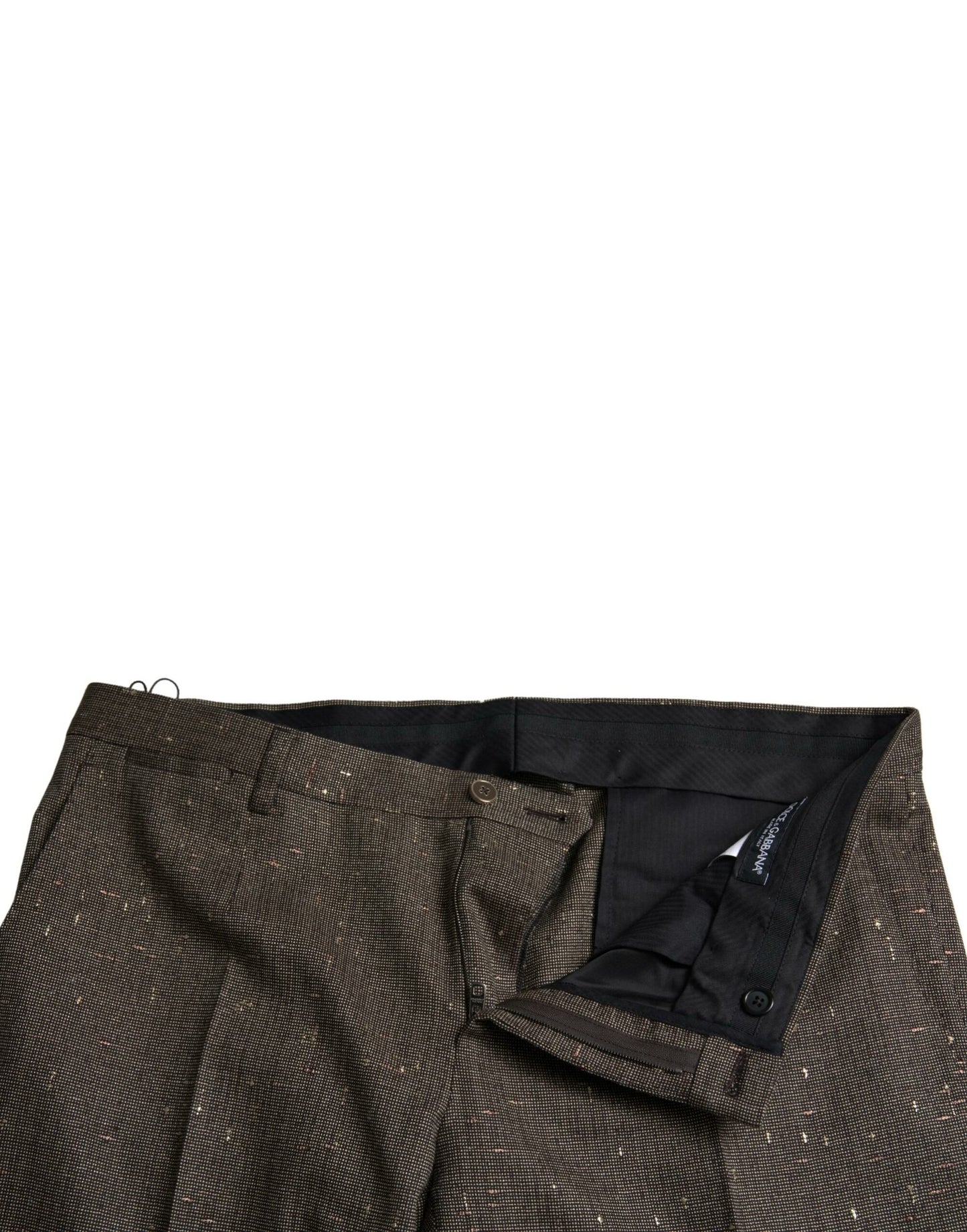 Brown Wool Dress Skinny Men Trouser Pants-Dolce & Gabbana-LabelTerrace.com