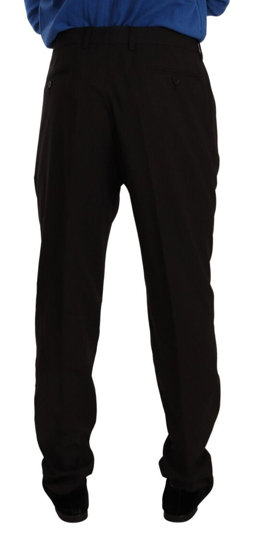 Brown Wool Skinny Formal Dress Pants-Dolce & Gabbana-LabelTerrace.com