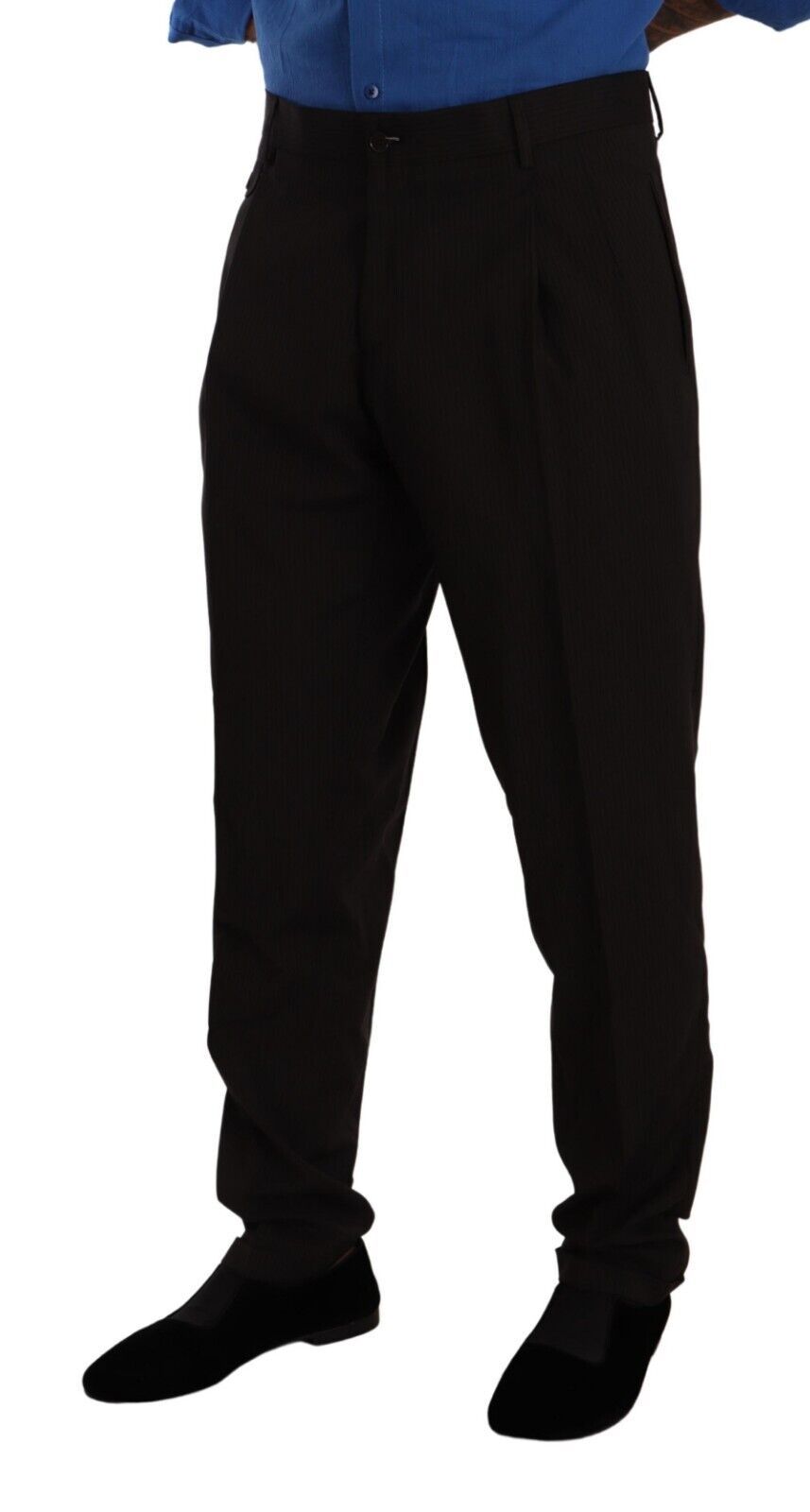Brown Wool Skinny Formal Dress Pants-Dolce & Gabbana-LabelTerrace.com