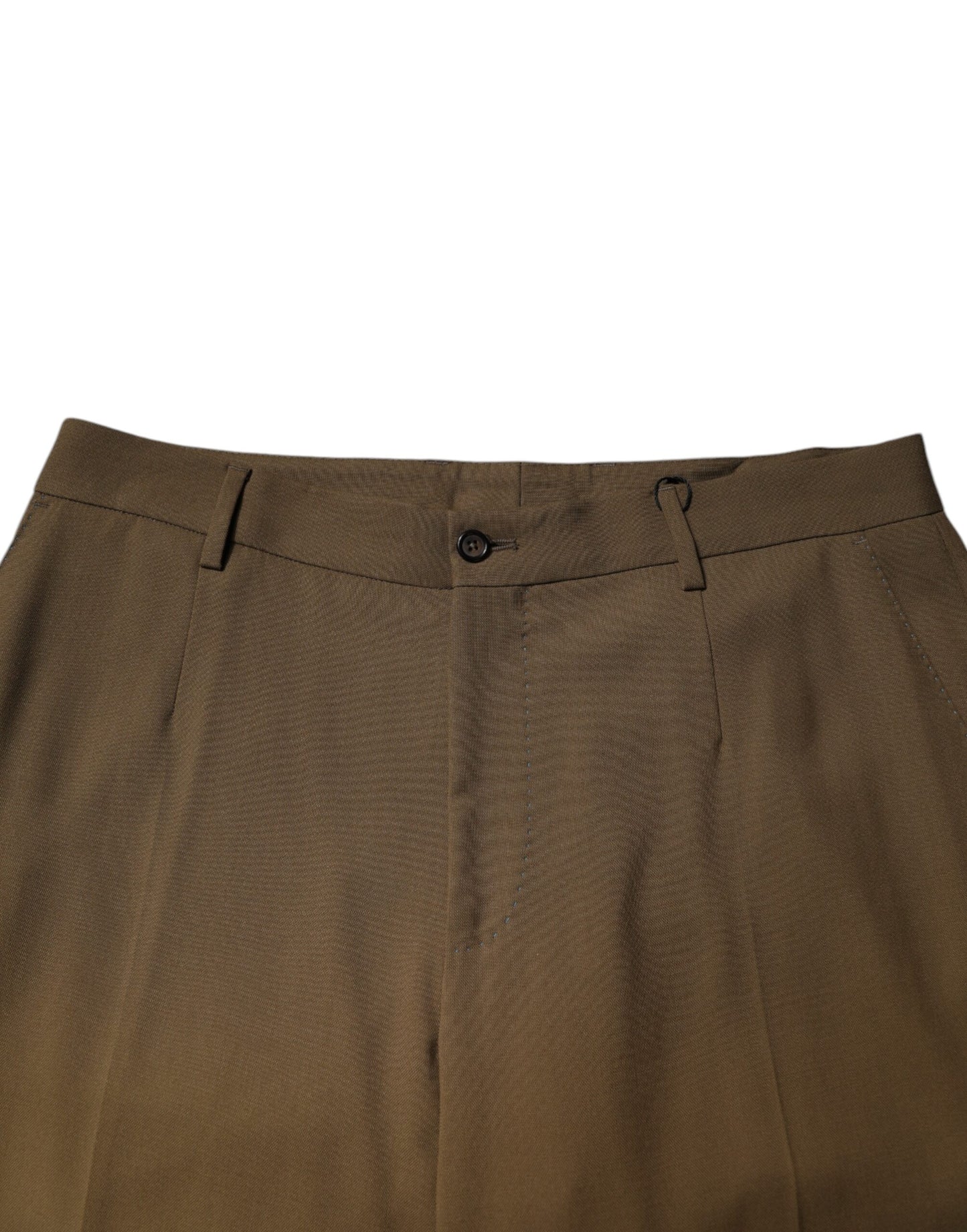 Brown Wool Straight Formal Dress Pants-Dolce & Gabbana-LabelTerrace.com