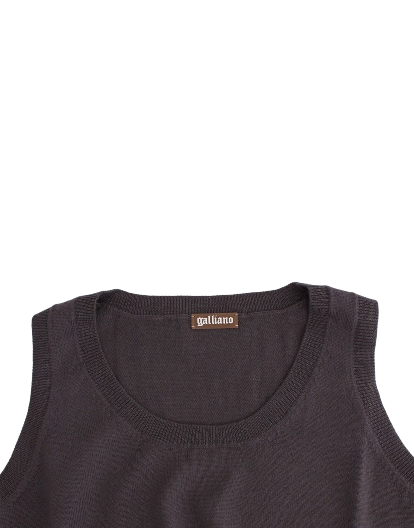 Brown knit tank top-John Galliano-LabelTerrace.com