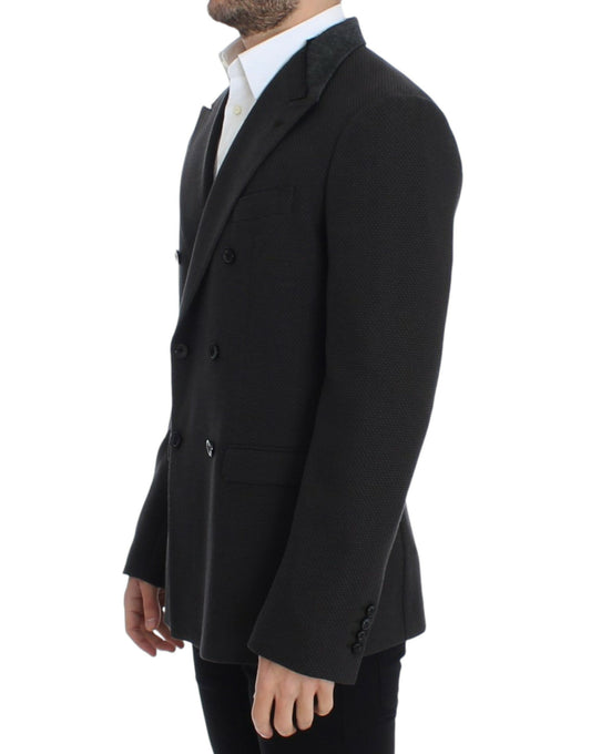 Brown wool slim fit blazer-Dolce & Gabbana-LabelTerrace.com