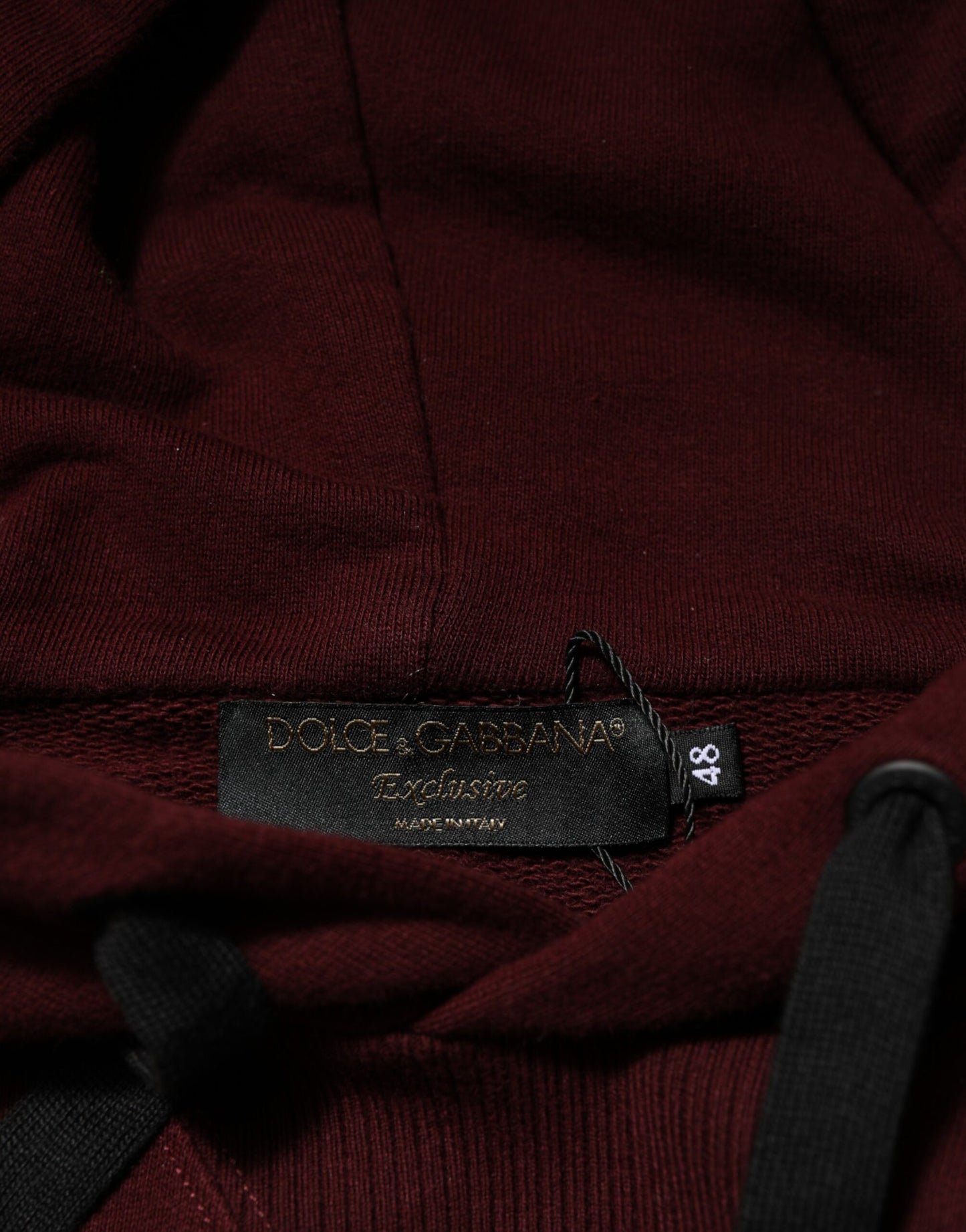 Burgundy Cotton Plaid Lined Men Hoodie Sweater-Dolce & Gabbana-LabelTerrace.com