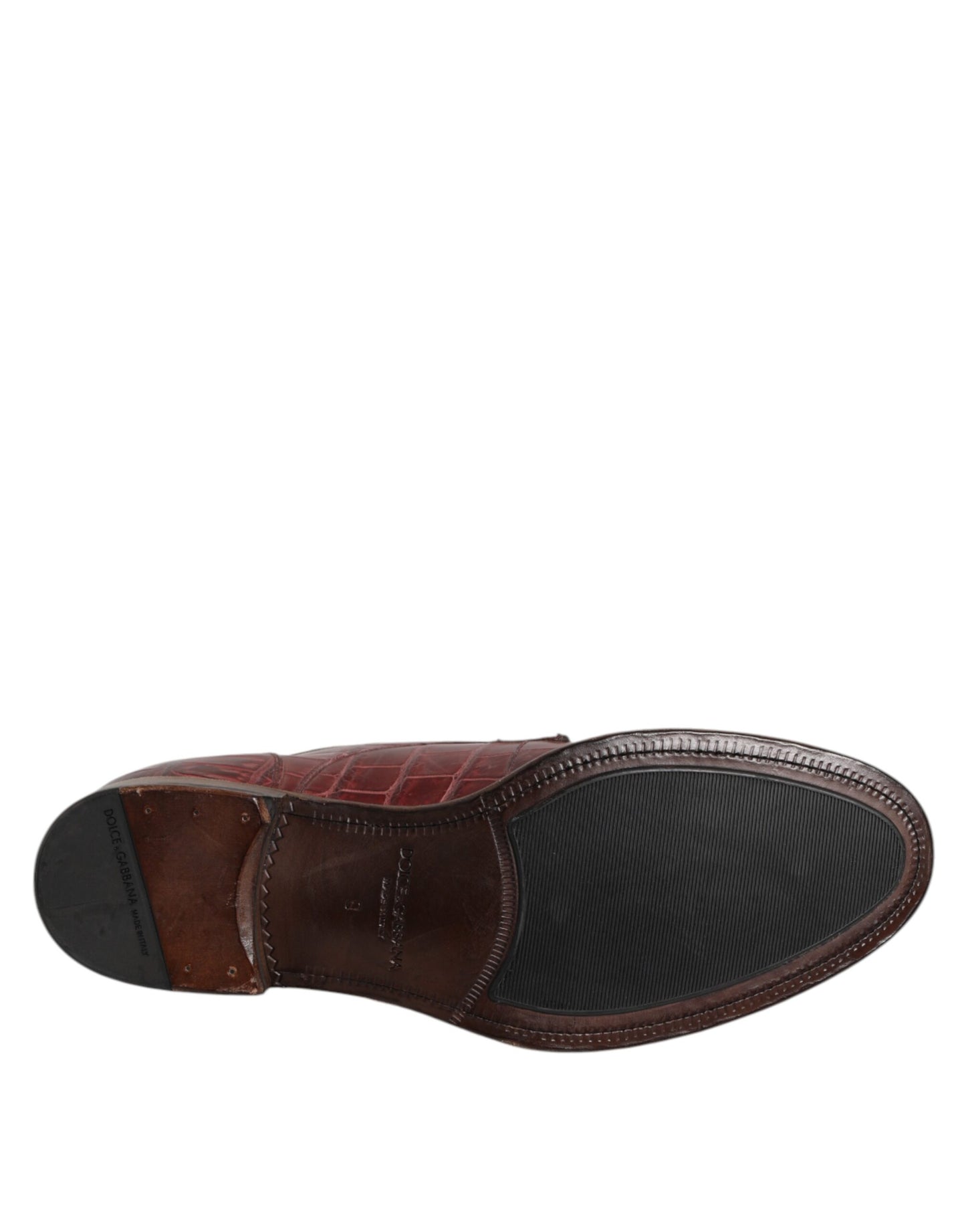 Burgundy Leather Lace Up Derby Dress Shoes-Dolce & Gabbana-LabelTerrace.com