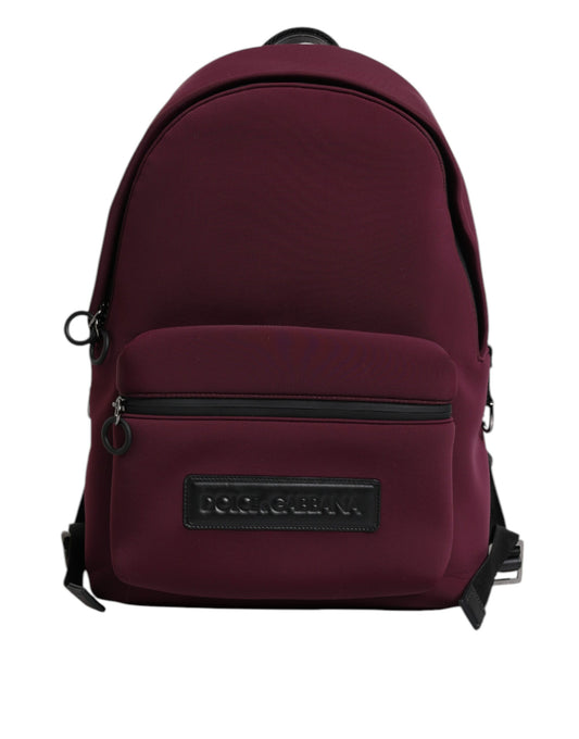 Burgundy Montreale Tecnico Textile Men Backpack Bag-Dolce & Gabbana-LabelTerrace.com