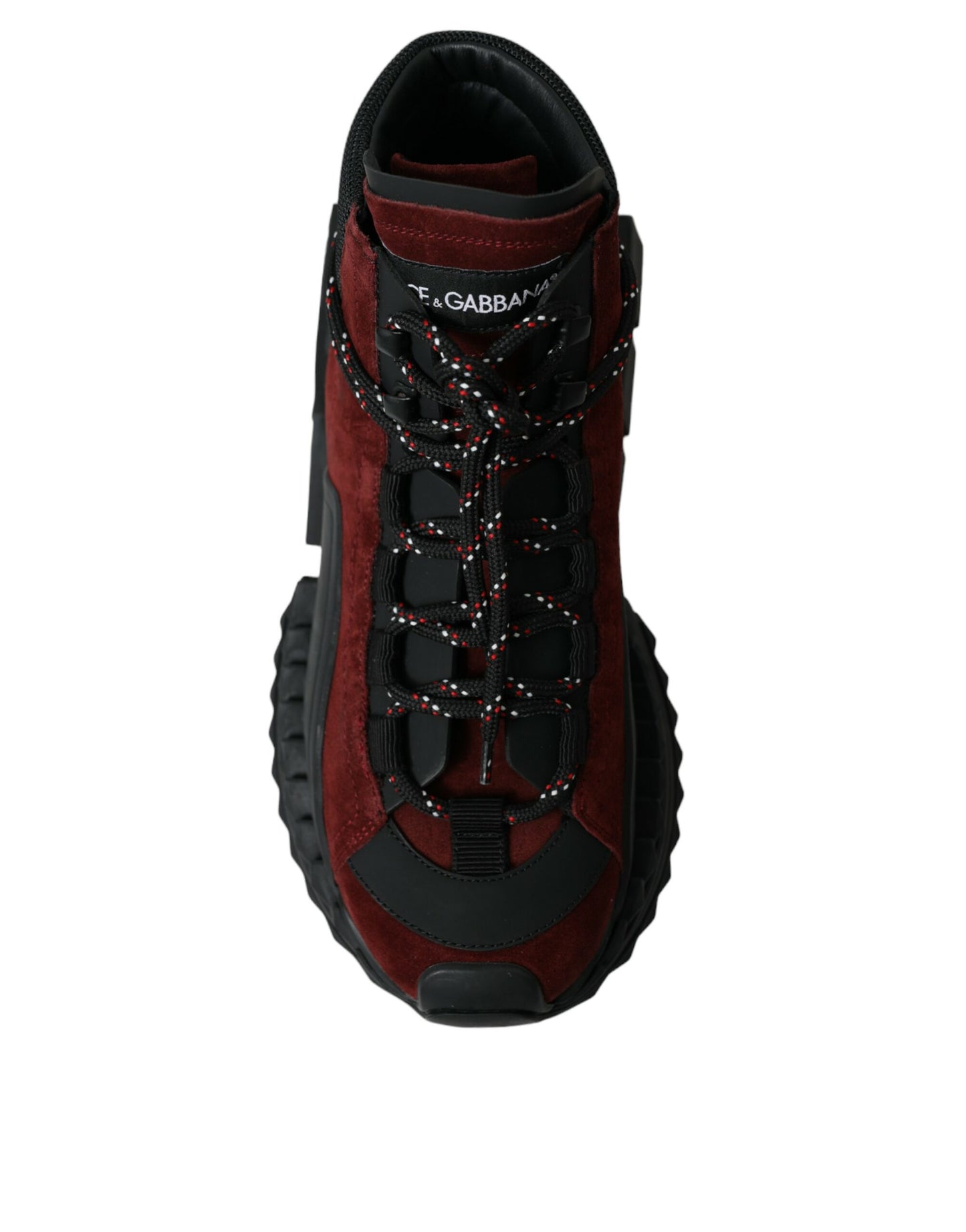 Burgundy Super King High Top Men Sneakers Shoes-Dolce & Gabbana-LabelTerrace.com